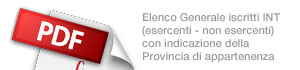 Elenco Generale iscritti INT (esercenti - non esercenti) con indicazione della Provincia di appartenenza